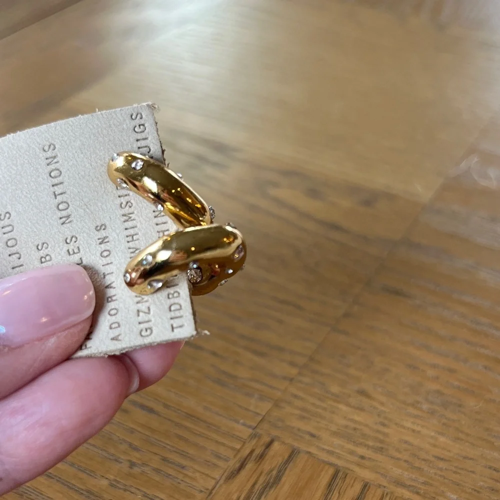 Anthropologie Shiny Gold Earrings